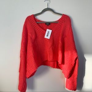Hot Pink Cropped Sweater NWT S/M